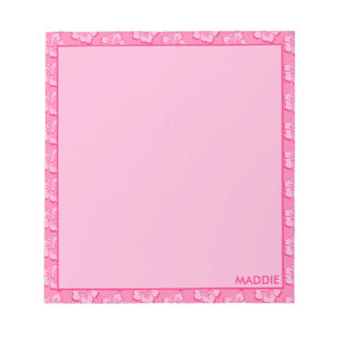 Trendiger Preppy Rosa Tropischer Blumenprint  Notizblock