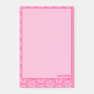 Trendiger Preppy Rosa Tropischer Blumenprint Post-it Klebezettel