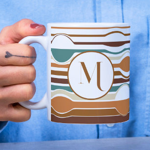 trendiger Retro-Boho-Stil bunter geometrischer Mus Kaffeetasse