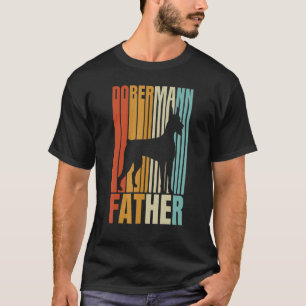 Trendiger Retro-Dobermann-Vater Cooler Hund Papa T-Shirt