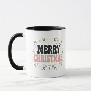 Trendiger Retro-Groovy-Frohe-Weihnachten-Becher, F Tasse
