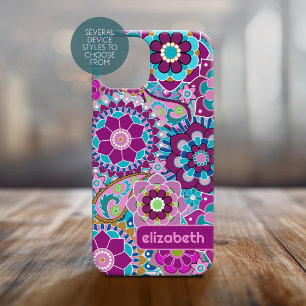 Trendiger Retro-Muster-individuelle Name Case-Mate iPhone Hülle