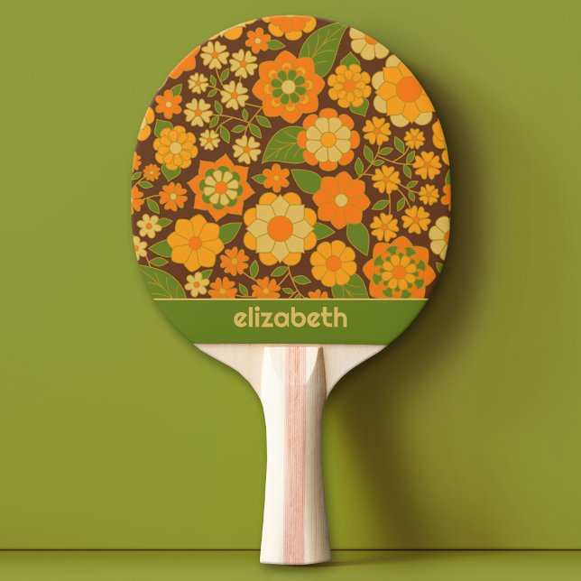 Trendiger Retro-Muster-Individuelle Name Tischtennis Schläger (Custom Ping Pong Paddle)