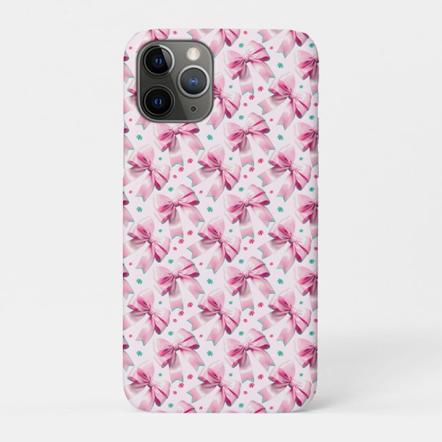 Trendiger rosa Coquette-Schleifenmuster mit süßem  Case-Mate iPhone Hülle (Rückseite)