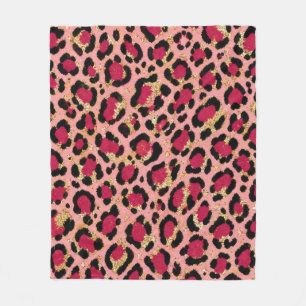 Trendiger rosa Leopard-Fleck Gepard-Tier-Muster Fleecedecke