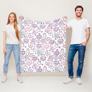 Trendiger rosa lila Geist Halloween-Dekoration Fleecedecke