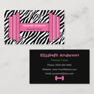 Trendiger rosa und schwarzer Zebradruck Personal T Visitenkarte