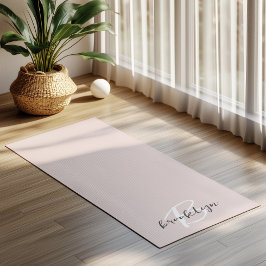 Trendiger Rosé-grauer Schriftzug mit Monogramm-Nam Yogamatte