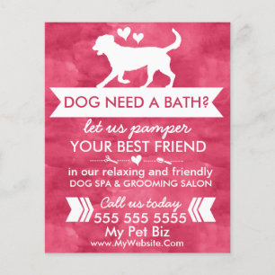 Trendiger Roter Hund Grooming Flyer - Personalisie