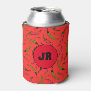 Trendiger roter und grüner Chili-Pfeffer-Druck Mon Dosenkühler