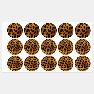 trendiger, schicker Tiermuster brauner Leopardendr Etiketten
