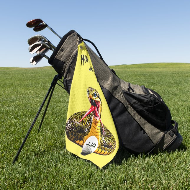 Trendiger Schlangen-Spaß Golfhandtuch (Gras)