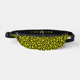 Trendiger schwarzer gelber Leopard Tierprint Monog Bauchtasche