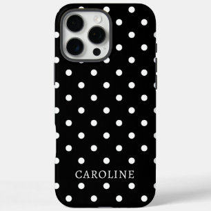 Trendiger schwarzer und weißer Polka-Punkt persona iPhone 16 Pro Max Hülle
