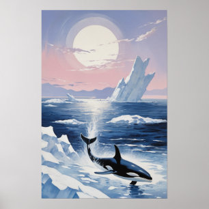 Trendiger Schwertwal Orca Alaska Poster