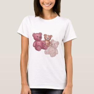 Trendiger Silber-Druck mit DREI TEDDYBÄREN T-Shirt