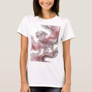 Trendiger Silberner GLASIGER WELPE Druck T-Shirt