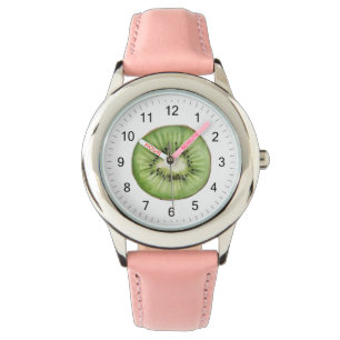 Trendiger Sommer-Wasserfarbe-Frucht-Kiwi Armbanduhr