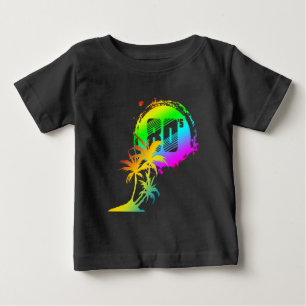 trendiger Sonnenuntergang mit Palmen im Stil der 8 Baby T-shirt