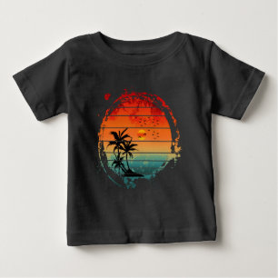 trendiger Sonnenuntergang Palmenbaum Baby T-shirt