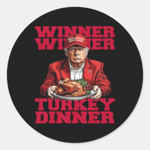 Trendiger Spaß Trump Gewinner Türkei Abendessen Runder Aufkleber