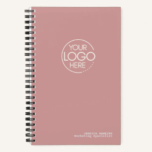 Trendiger staubiger Rosenmoderner Logo Notizbuch