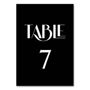 Trendiger Stil Elegant Modern Schwarz und Weiß Tischnummer