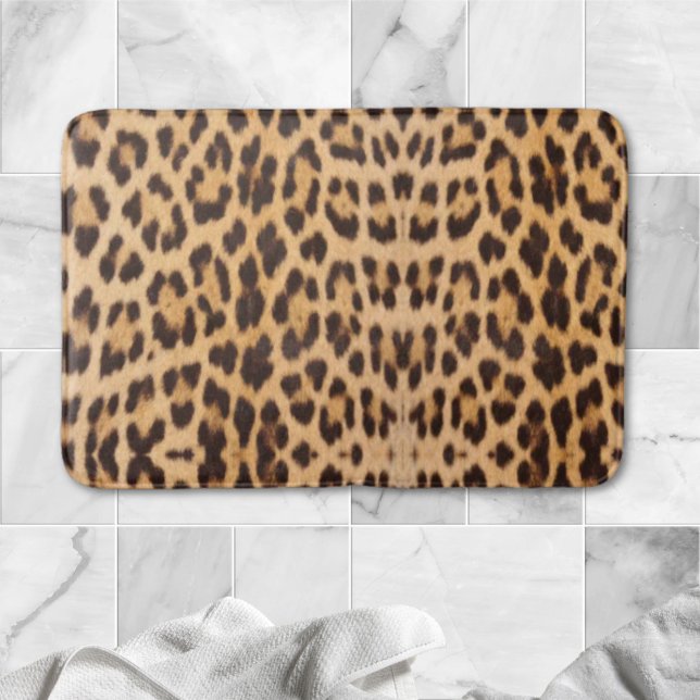 trendiger, stylischer Wildsafari-Leopardendruck Badematte (trendy stylish wild safari fashion leopard print bath mat)