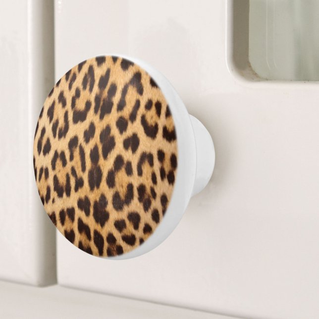trendiger, stylischer Wildsafari-Leopardendruck Keramikknauf (trendy stylish wild safari fashion leopard print ceramic knob)