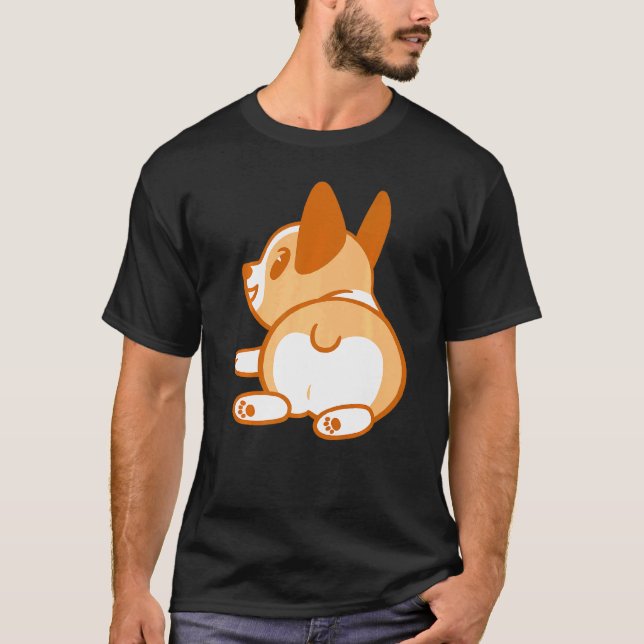 Trendiger süßer Corgi-Hintern Premium T-Shirt (Vorderseite)