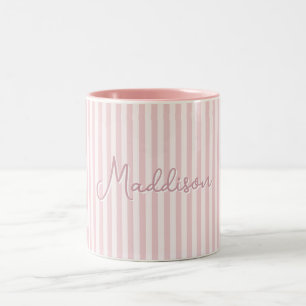 Trendiger süßer gestreifter rosa ästhetischer benu zweifarbige tasse