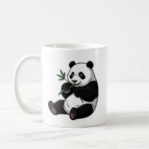 Trendiger süßer Panda-Bär mit Grünzeug Bambus Kaffeetasse