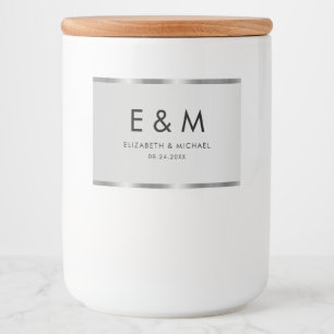 Trendiger Text zum Speichern des Monogramms Elegan Lebensmitteletikett