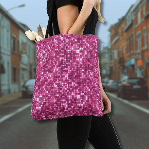 Trendiger Valentinstag Hot Pink Disco-Stil Quadrat
