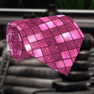 Trendiger Valentinstag Hot Pink Disco-Stil Quadrat Krawatte
