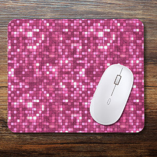 Trendiger Valentinstag Hot Pink Disco-Stil Quadrat Mousepad