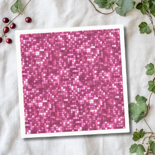 Trendiger Valentinstag Hot Pink Disco-Stil Quadrat Serviette