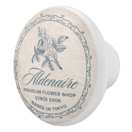 Trendiger Vintage-Premium-Blumenladen-Grunge-Kraft Keramikknauf