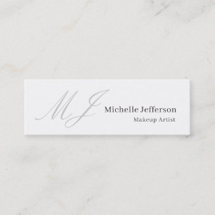 Trendiger Visagist Monogramm Schwarz Weiß Stylisch Mini Visitenkarte