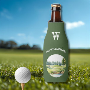 Trendiger Wasserfarbe Golf Orientierter Kurs Wagen Flaschenkühler