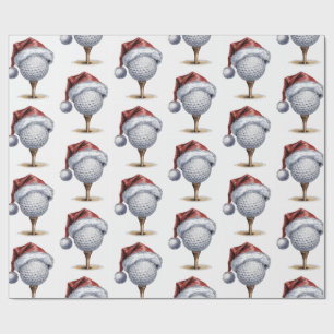 Trendiger Weihnachts-Golfball-Ständer mit Santa-Hu Geschenkpapier
