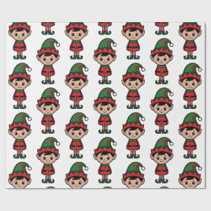 Trendiger Weihnachtsferien-Elf  Geschenkpapier