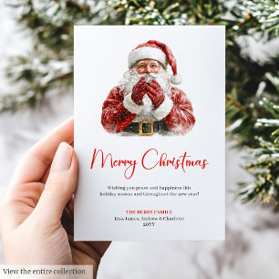Trendiger Weihnachtsmann Moderne Weihnachtsgrußkar Feiertagskarte