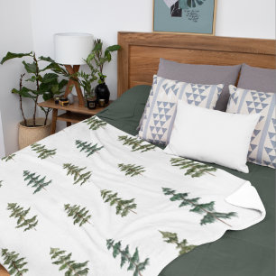 Trendiger Winter Weihnachtsbaum-Muster Sherpadecke