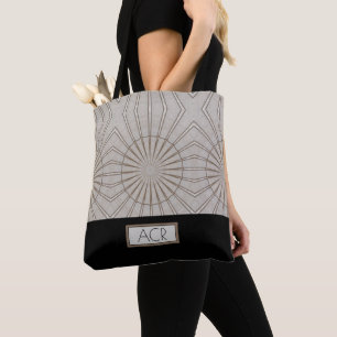 Trendiges abstraktes Muster Monogramm Braun Schwar