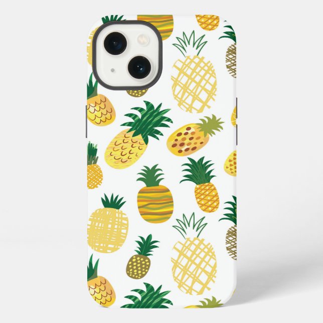 Trendiges Ananas-Muster iPhone Hülle (Rückseite)