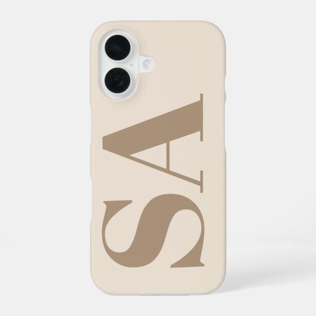 trendiges Antikweiß mit Monogramm Case-Mate iPhone 16 Hülle (Rückseite)