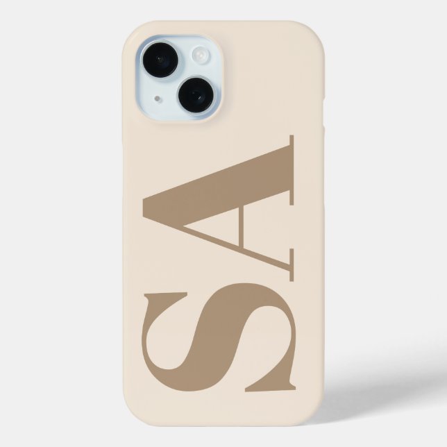 trendiges Antikweiß mit Monogramm Case-Mate iPhone Hülle (Rückseite)