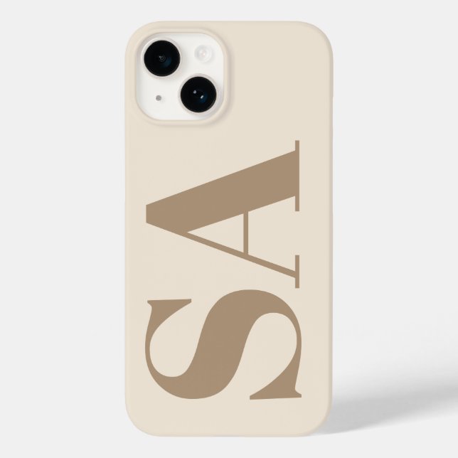 trendiges Antikweiß mit Monogramm Case-Mate iPhone Hülle (Rückseite)