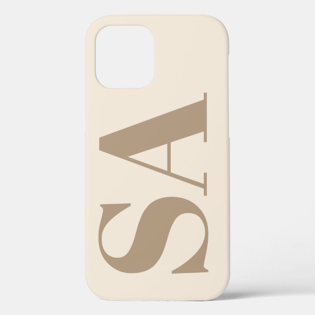 trendiges Antikweiß mit Monogramm Case-Mate iPhone Hülle (Rückseite)